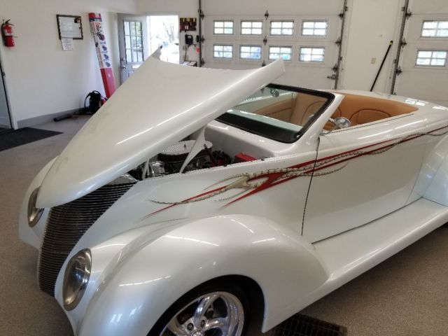 1937 White Ford Custom  Roadster Coupe
