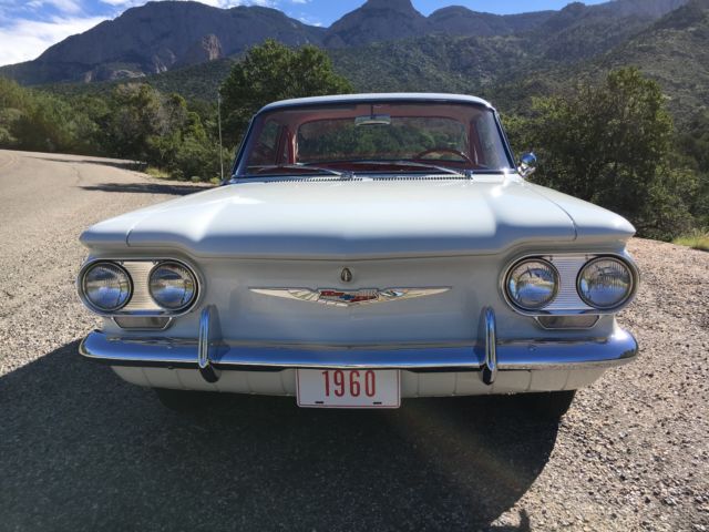 1960 White Chevrolet Corvair Coupe