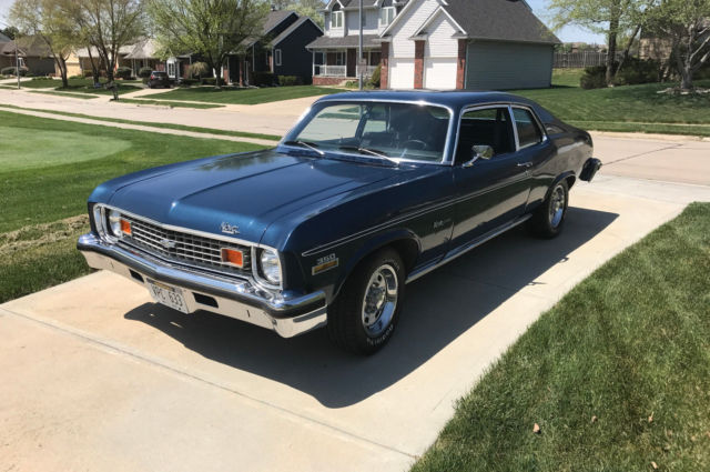 1974 Blue Chevrolet Nova Coupe