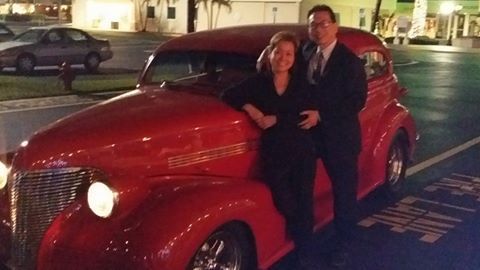 1939 red Chevrolet 2dr sedan