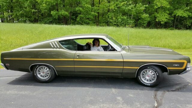 1969 Jade Black Ford Torino Fastback