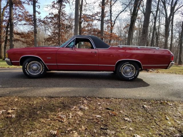 1972 Matador Red Black Vinyl Top Chevrolet El Camino El Camino