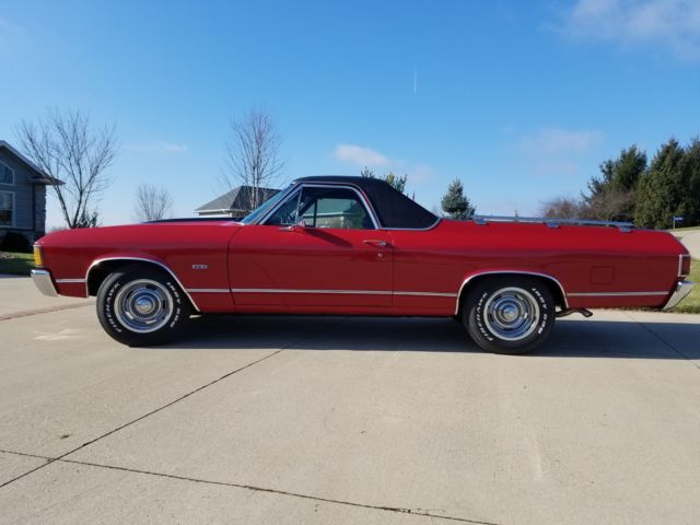 1972 Matador Red Black Vinyl Top Chevrolet El Camino El Camino