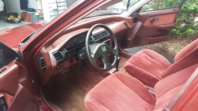 1989 Burgundy Honda Civic Sedan
