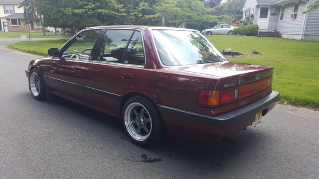 1989 Burgundy Honda Civic Sedan