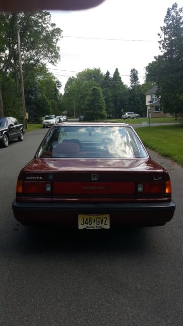 1989 Burgundy Honda Civic Sedan