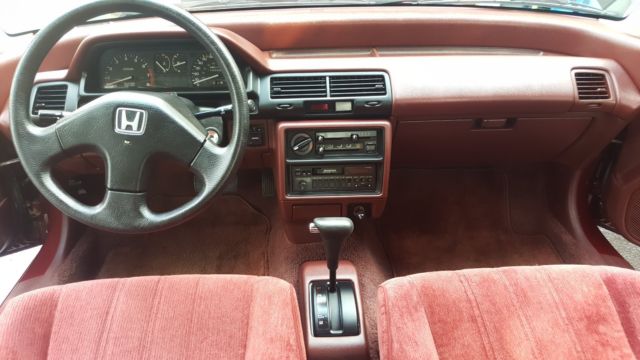 1989 Burgundy Honda Civic Sedan