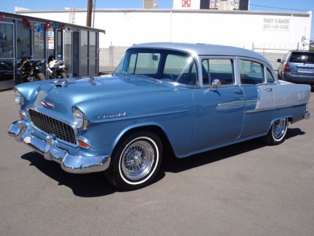 1955 Blue Chevrolet Bel Air/150/210 4 Dr LX Sedan