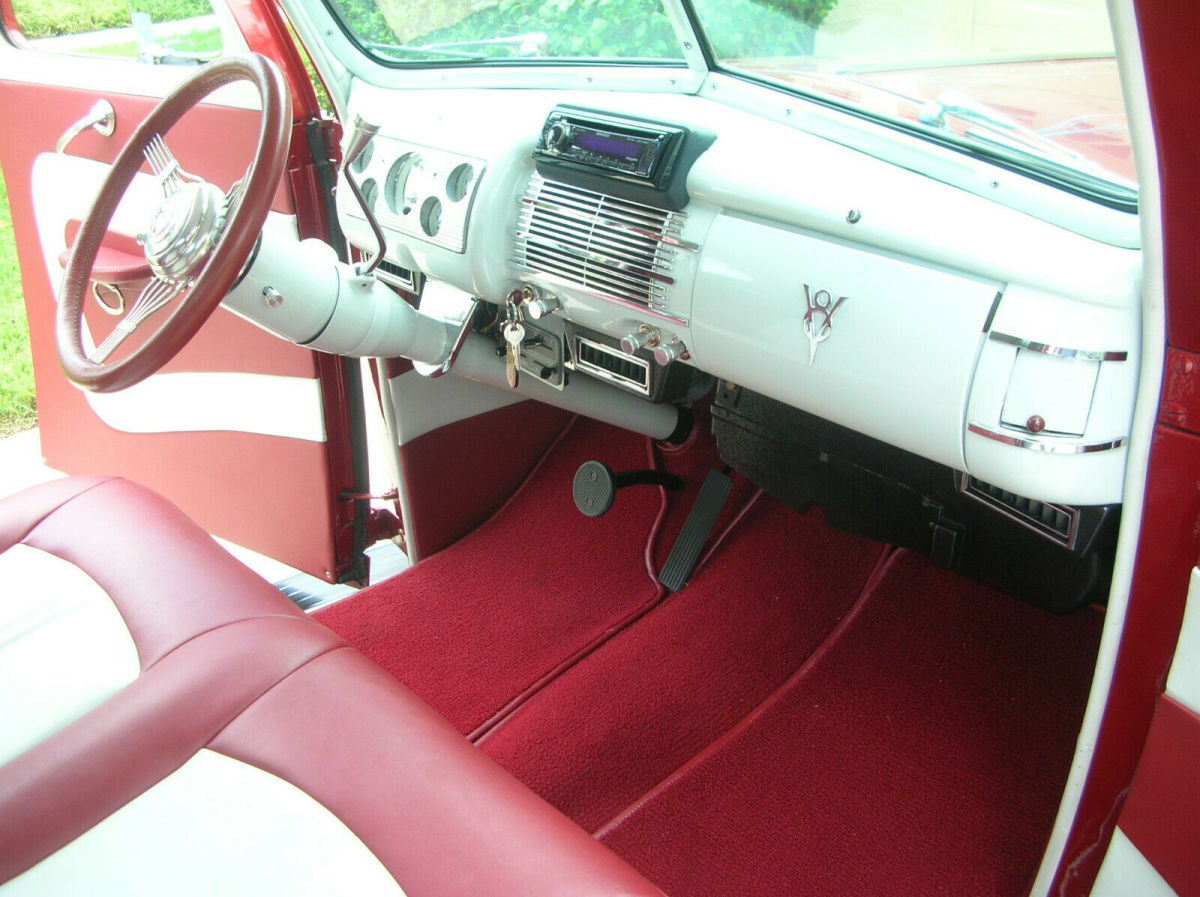 1940 Red Ford Deluxe Coupe
