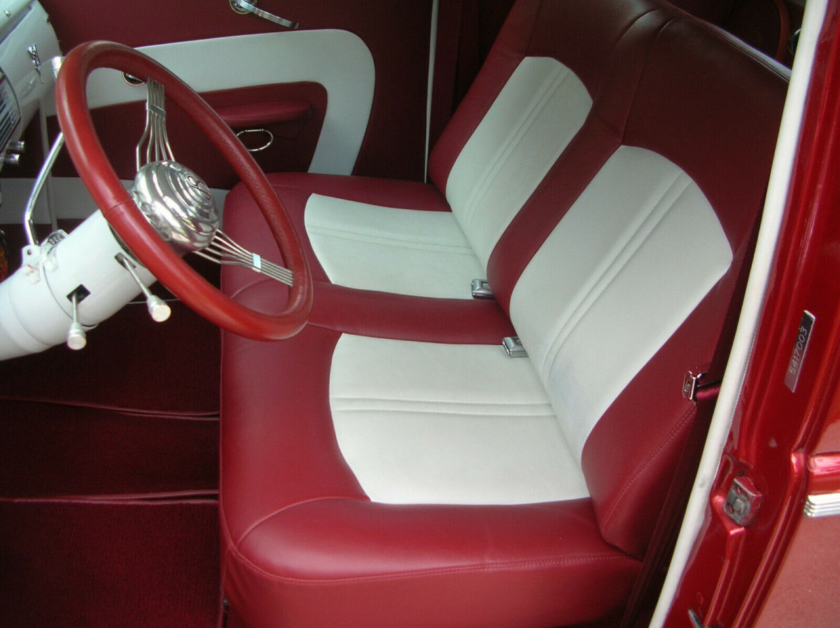 1940 Red Ford Deluxe Coupe