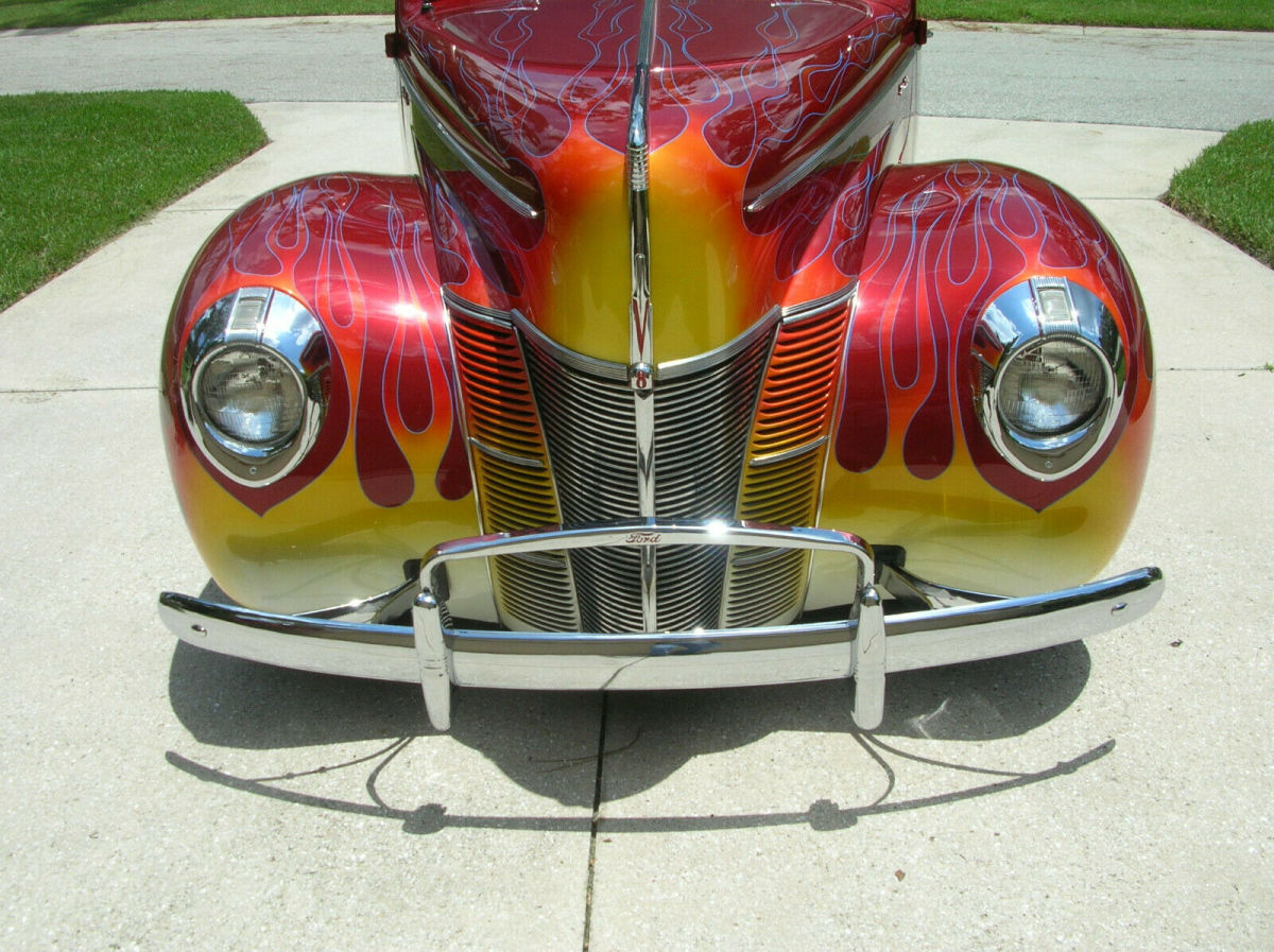 1940 Red Ford Deluxe Coupe