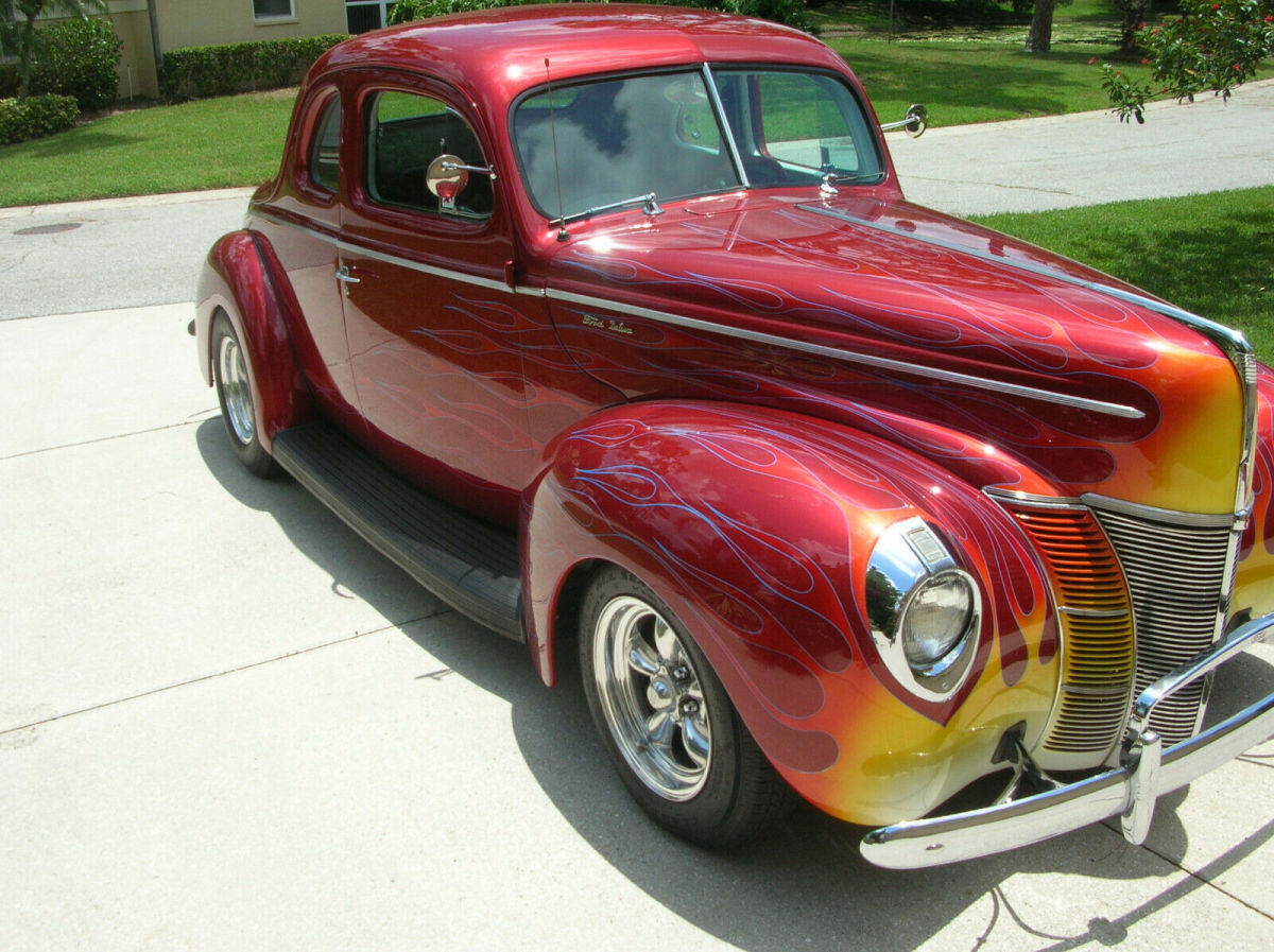 1940 Red Ford Deluxe Coupe