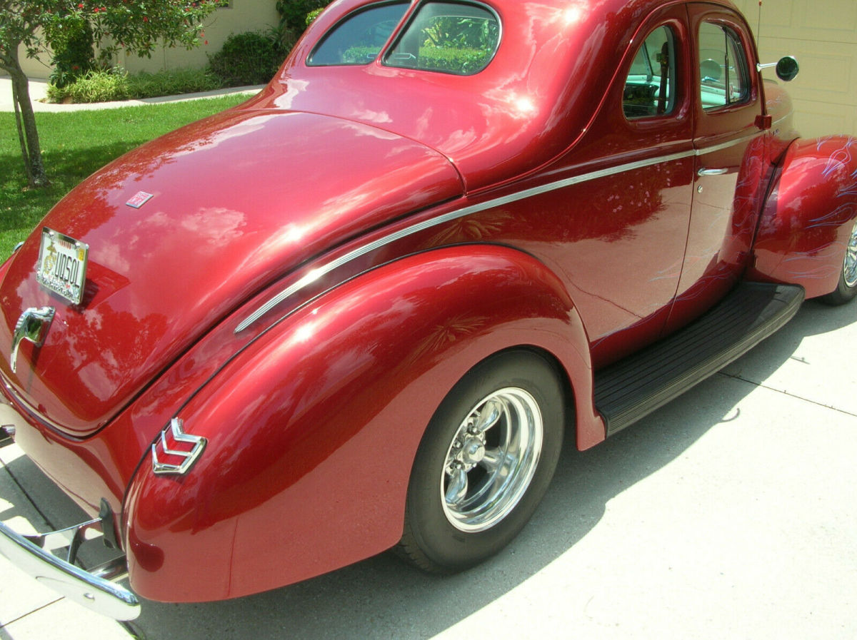 1940 Red Ford Deluxe Coupe