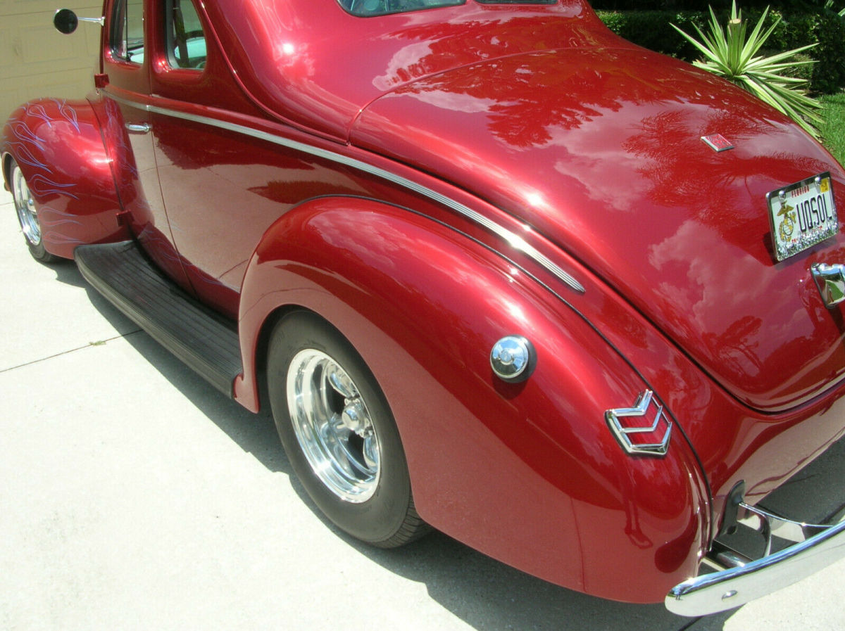 1940 Red Ford Deluxe Coupe