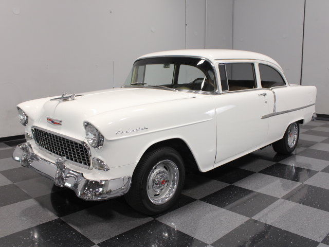 1955 White Chevrolet Bel Air/150/210 Sedan