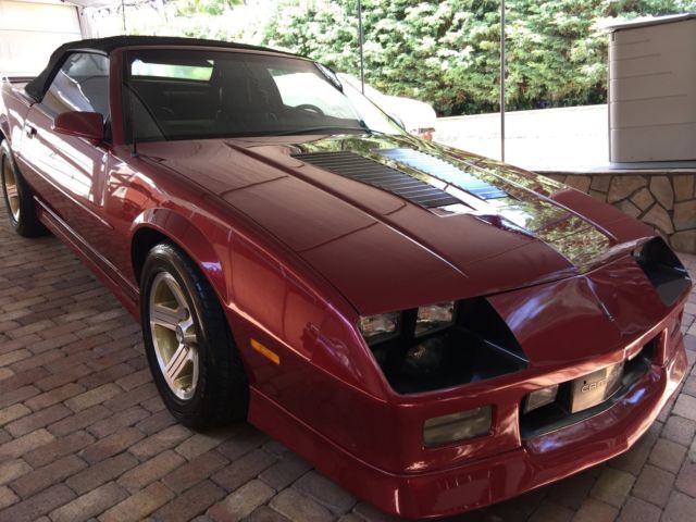 1990 Burgundy Chevrolet Camaro Convertible