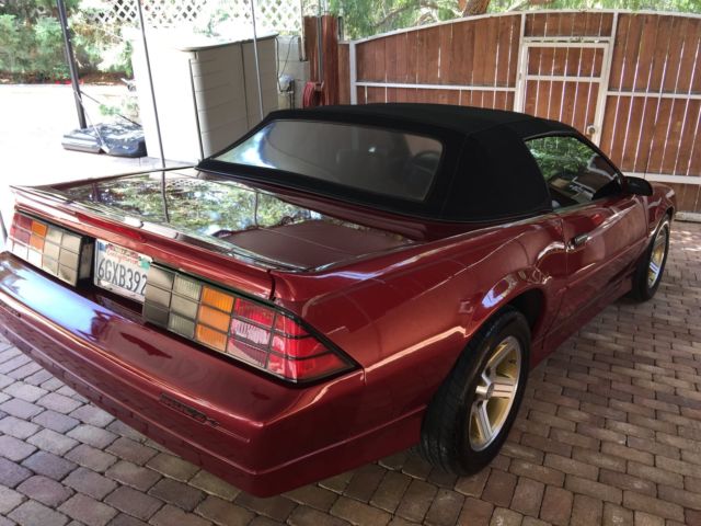 1990 Burgundy Chevrolet Camaro Convertible