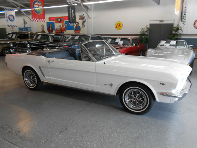 1965 White Ford Mustang Convertible