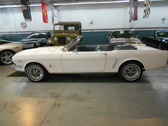 1965 White Ford Mustang Convertible