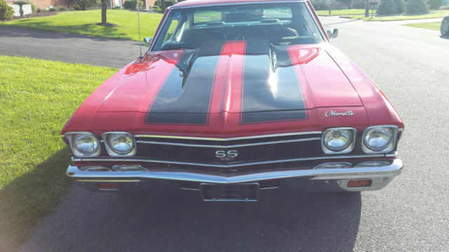 1968 Red with black stripes Chevrolet Chevelle Coupe
