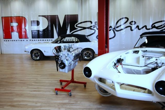 1968 Porsche White Ford Mustang Convertible