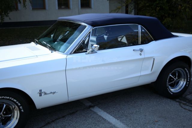 1968 Porsche White Ford Mustang Convertible