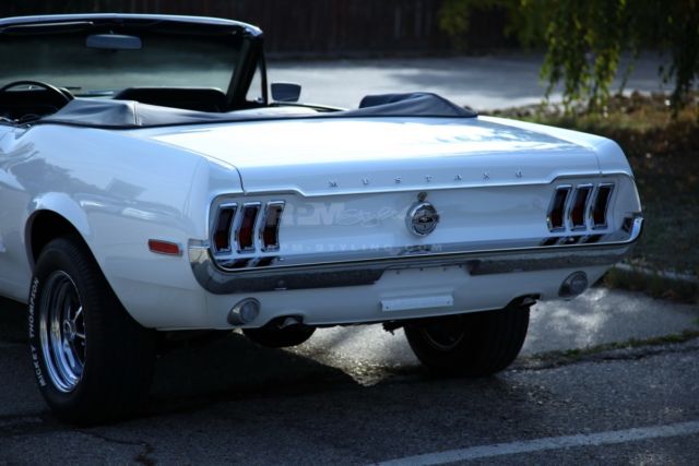 1968 Porsche White Ford Mustang Convertible