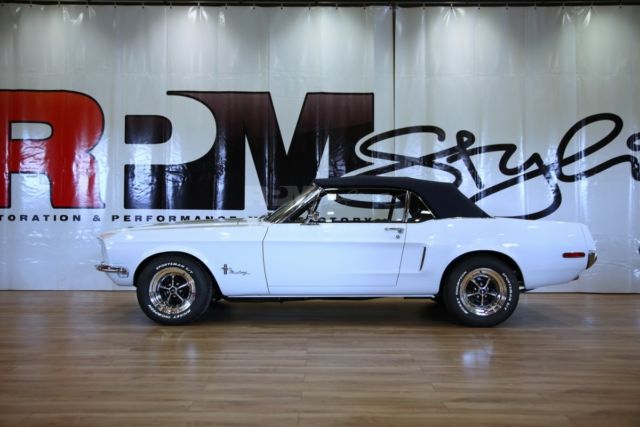 1968 Porsche White Ford Mustang Convertible