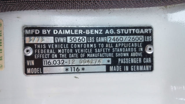 1973 White Mercedes-Benz 400-Series Sedan