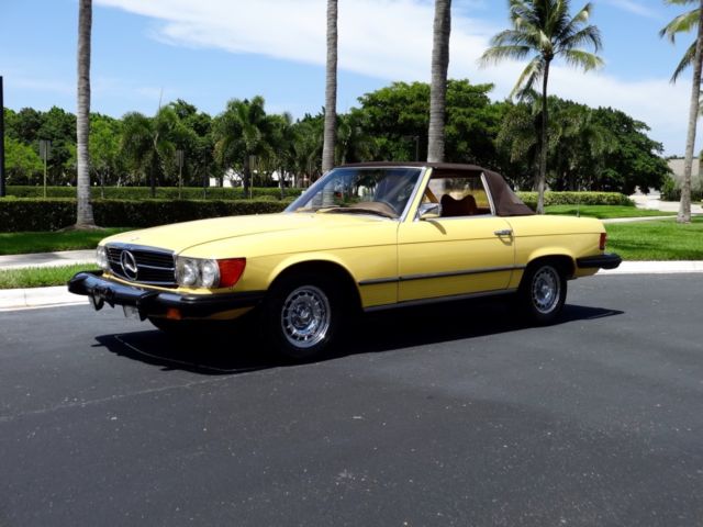 1976 Yellow Mercedes-Benz SL-Class Convertible