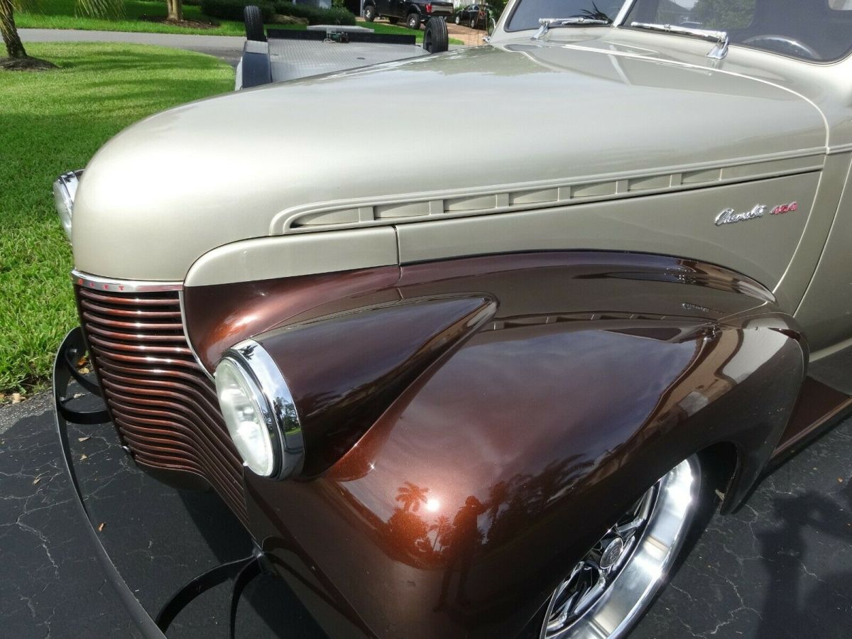 1940 Champagne and Brown Chevrolet Master Deluxe 2 Door Sedan