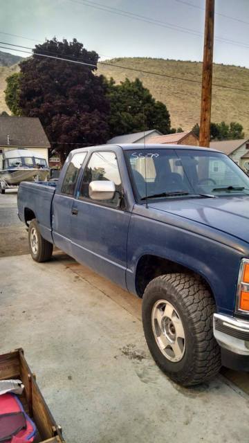 1992 Blue Chevrolet C/K Pickup 1500 Extended Cab Pickup