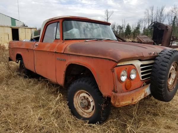 1963 Orange Dodge D100 Pickup Standard Cab Pickup