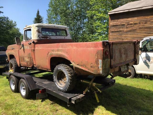 1959 Red Ford F-100 Standard Cab Pickup