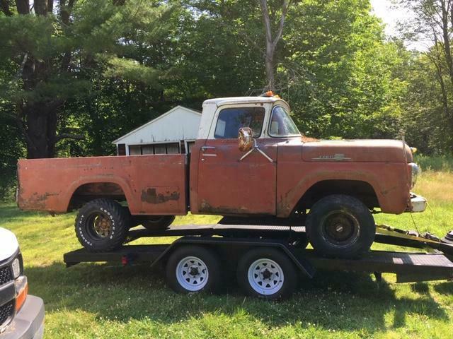 1959 Red Ford F-100 Standard Cab Pickup