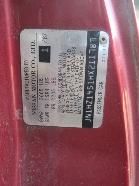 1987 Red Nissan 300ZX Hatchback
