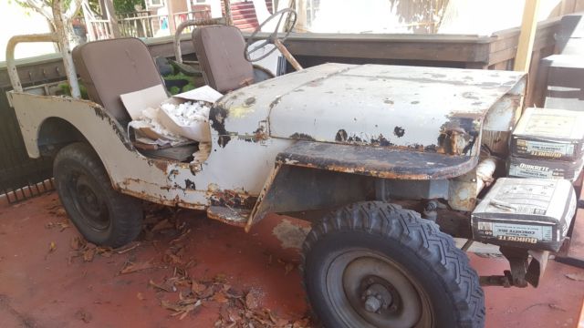 1951 OD Green Willys CJ2A Convertible