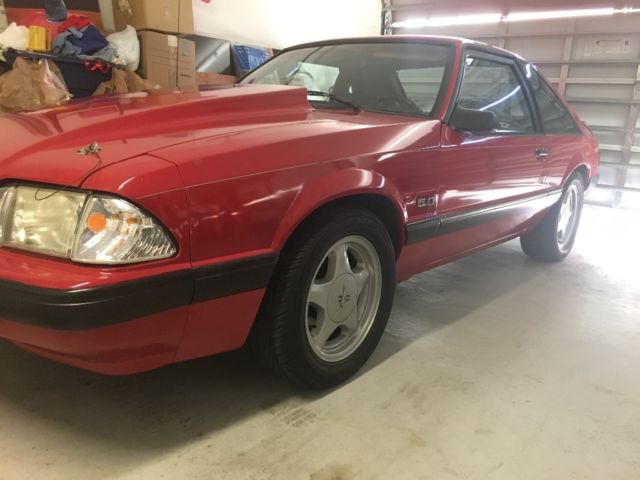 1990 Blue Ford Mustang Hatchback