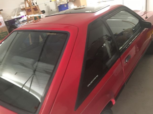 1990 Blue Ford Mustang Hatchback