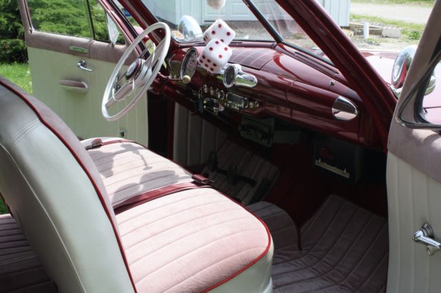 1950 Burgundy Ford Deluxe Coupe