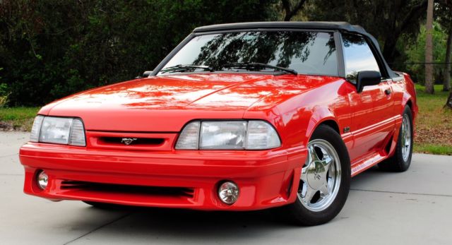 1993 Vibrant Red Ford Mustang Convertible