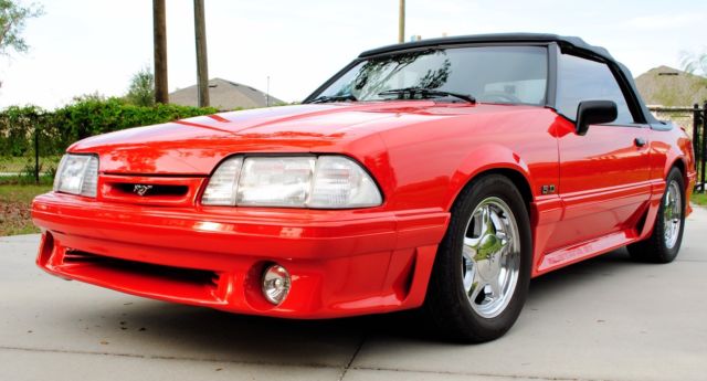 1993 Vibrant Red Ford Mustang Convertible
