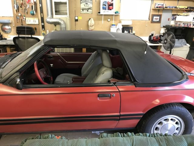 1983 Red Ford Mustang Convertible