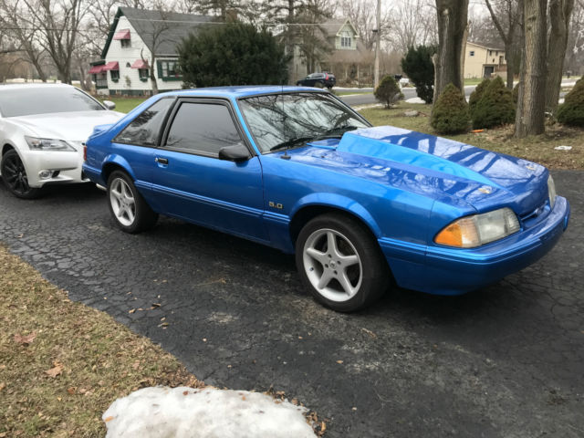 1992 Blue Ford Mustang Hatchback