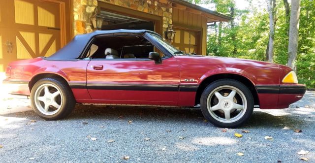 1991 Medium Red Ford Mustang Convertible