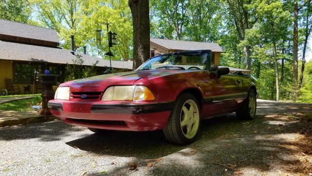 1991 Medium Red Ford Mustang Convertible