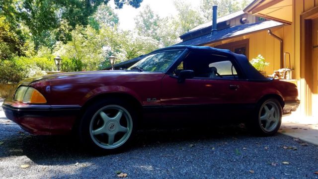 1991 Medium Red Ford Mustang Convertible