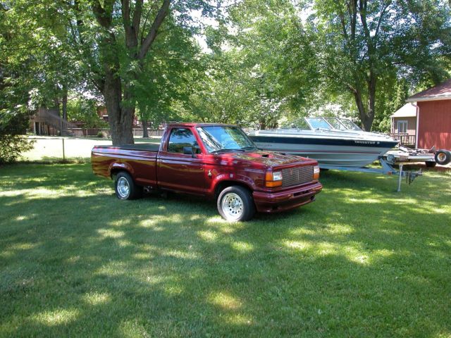 1991 Burgundy Ford Ranger Standard Cab Pickup