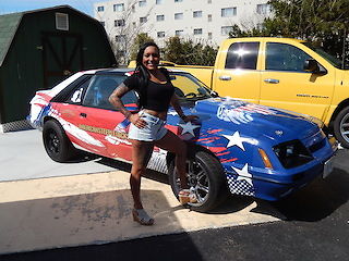 1985 WHITE ORIGINAL, PRESENTLY R/W/B/ VINYL WRAP Ford Mustang FOX BODY HATCHBACK