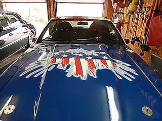 1985 WHITE ORIGINAL, PRESENTLY R/W/B/ VINYL WRAP Ford Mustang FOX BODY HATCHBACK